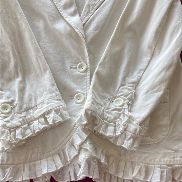 White Ruffled Women's Jacket - Picture 3 of 5